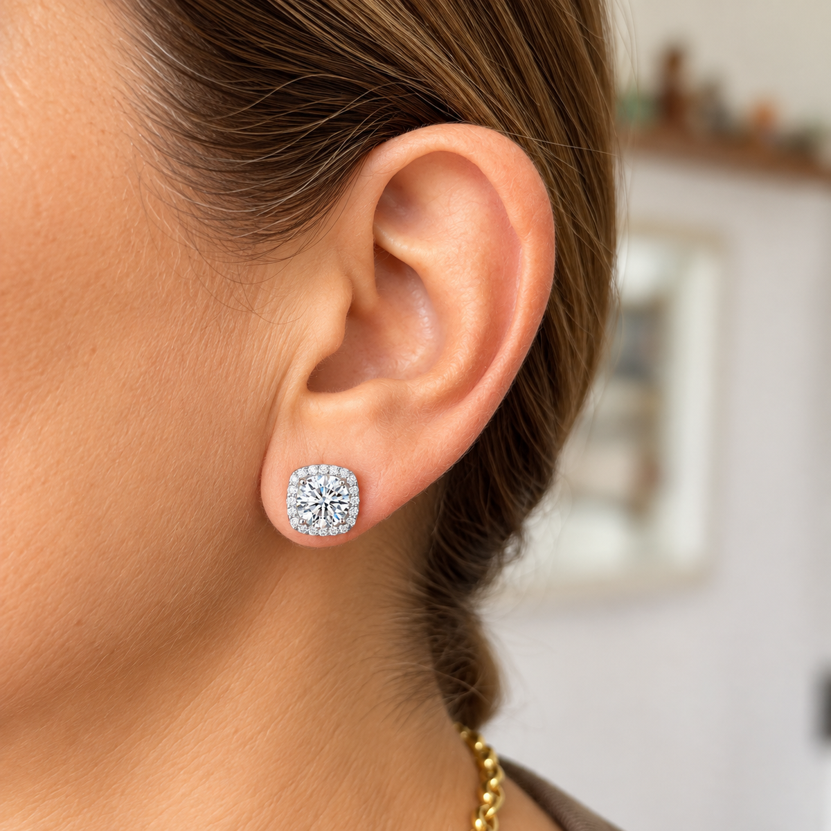 Aros Moissanita Cleo
