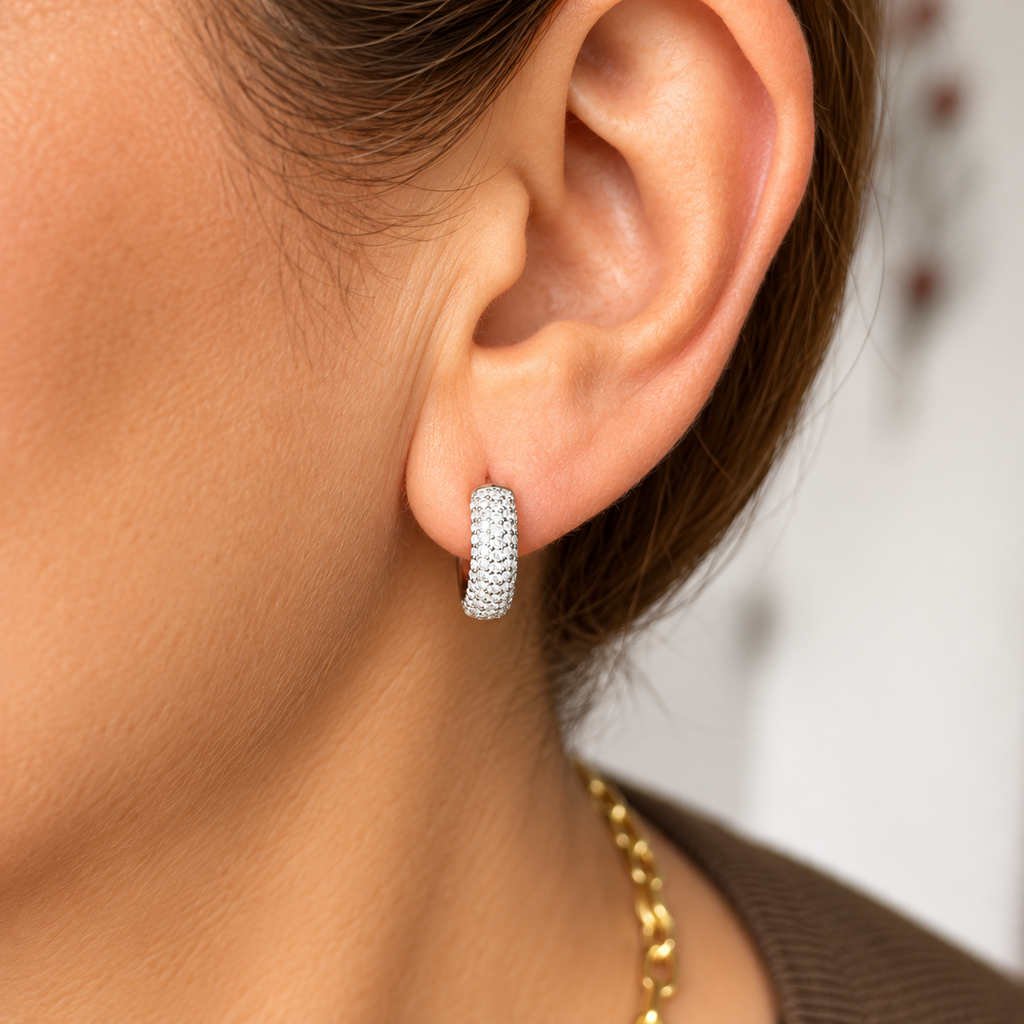 Aros Moissanita Opal